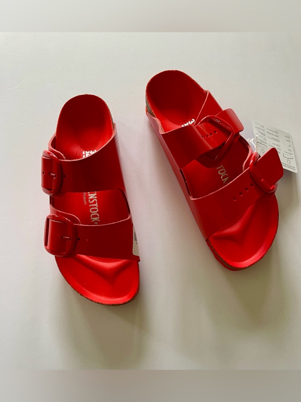 Birkenstock Arizona Big Buckle Patent Sandals Red EU 37 US 6 - Picture 2 of 6